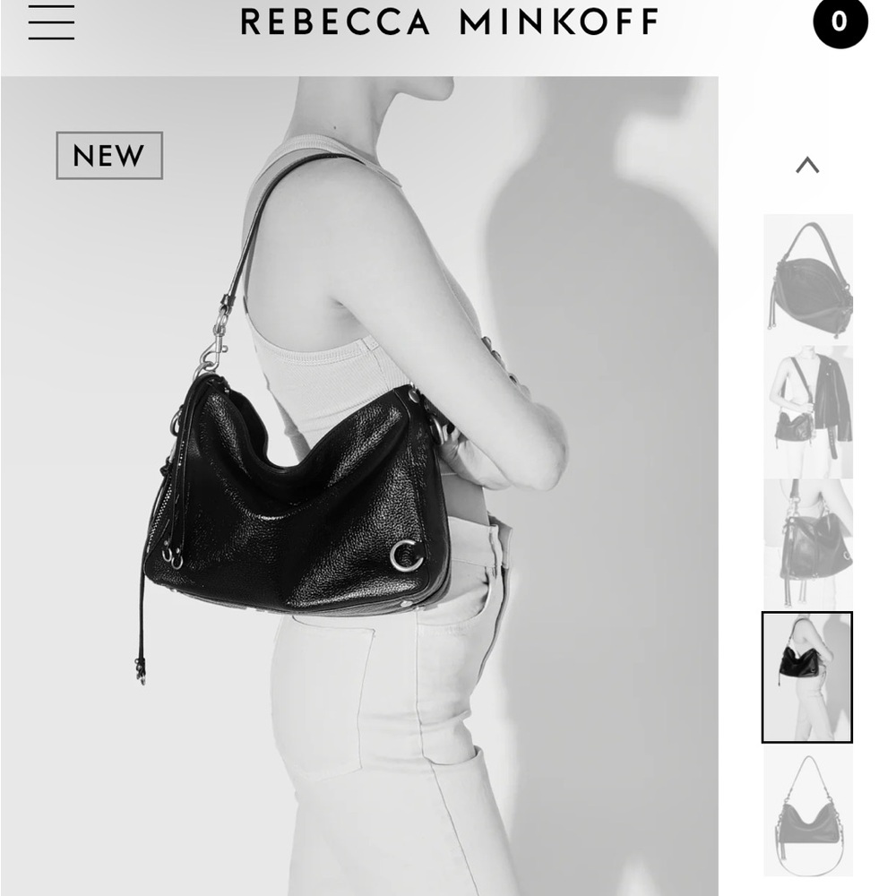 Rebecca Minkoff MAB mini hobo crossbody 
Black/black shellac 

Used 3x, like new